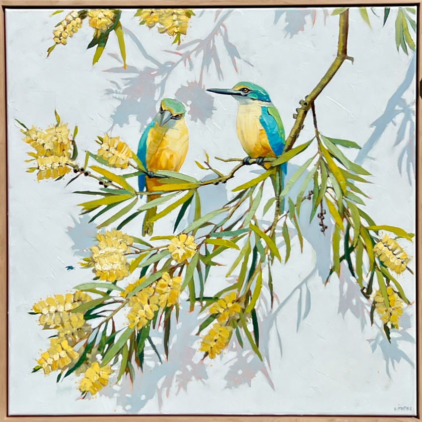KMc-sacred kingfishers with paperbark