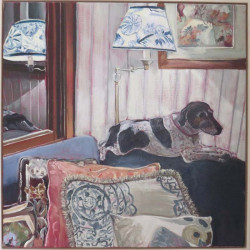Sally Tomkins - 'The Evening Perch' </br>
63 x 63cm | Oil on canvas | White Lime washed Timber box frame | $1100