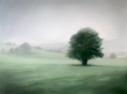 Romany Mollison - 'Into the Mist' 2021</br>
102 x 76cm | Oil on canvas | float framed in charcoal-stained oak | $2725