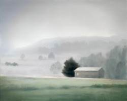 Romany Mollison - 'This Morning, Alone' 2021</br>
76 x 60cm | Oil on canvas | float framed in charcoal-stained oak | $1,850